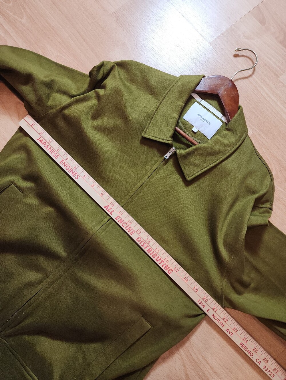 Norse Projects Andreas Track Jacket Zip Up Sweatshirt Olive Green 100% Cotton XL - Picture 8 of 16